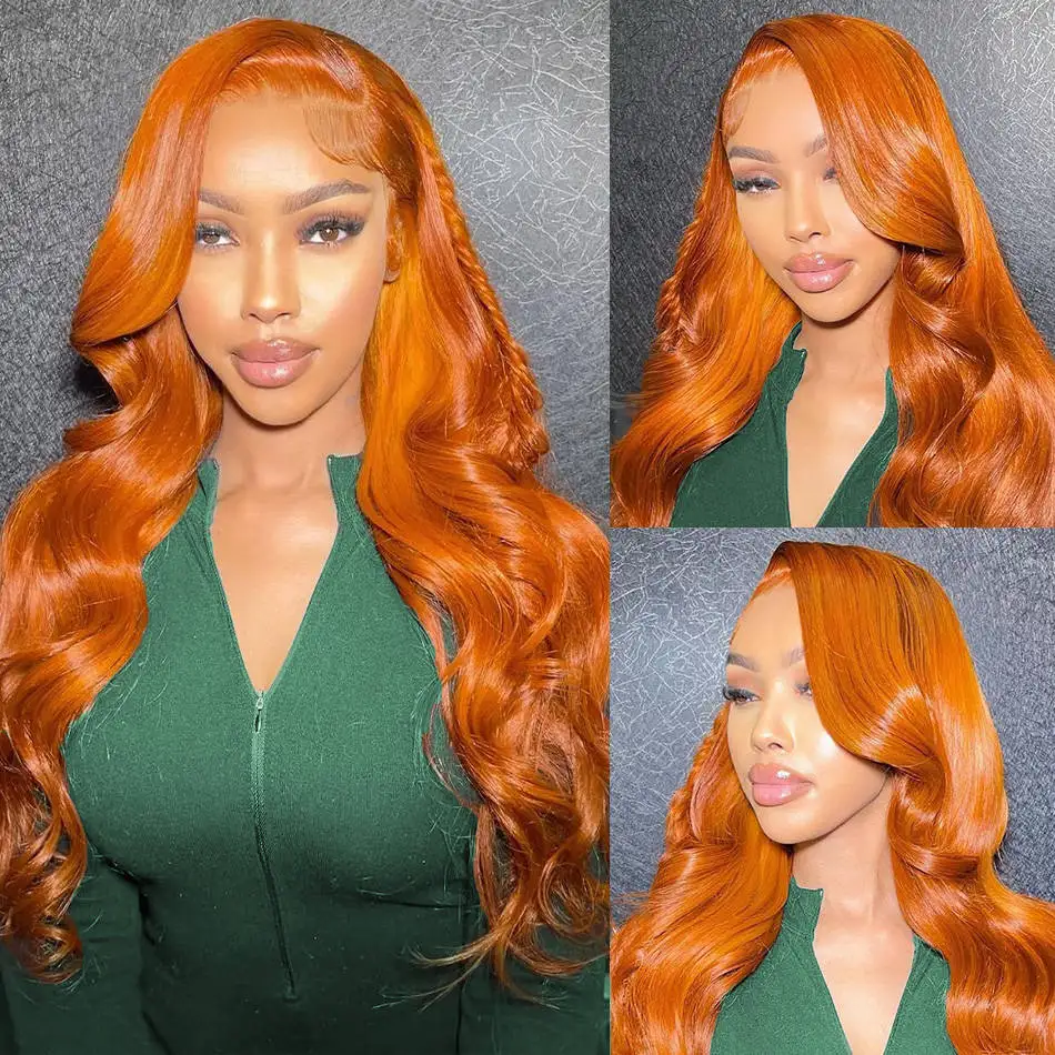 Ginger Lace Front Wig Human Hair Body Wave Transparent 13x6 Hd Lace Frontal Human Hair Wig Colored Human Hair Lace Frontal Wig
