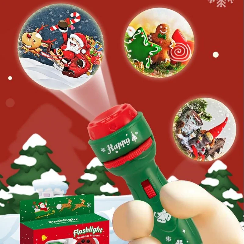 Projector Flashlight Early Education Educational Development Toy Children's Enlightenment Luminous Toy Cartoon Pattern Projector
