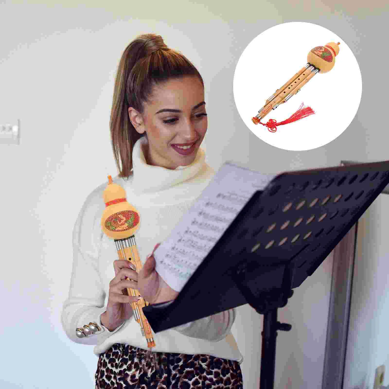 

Hulusi Flute Chinese Cucurbit Musical Gourd Instrument Key Bamboo Handmade Ethnic Flutes Instruments C Folk Bawu Traditional