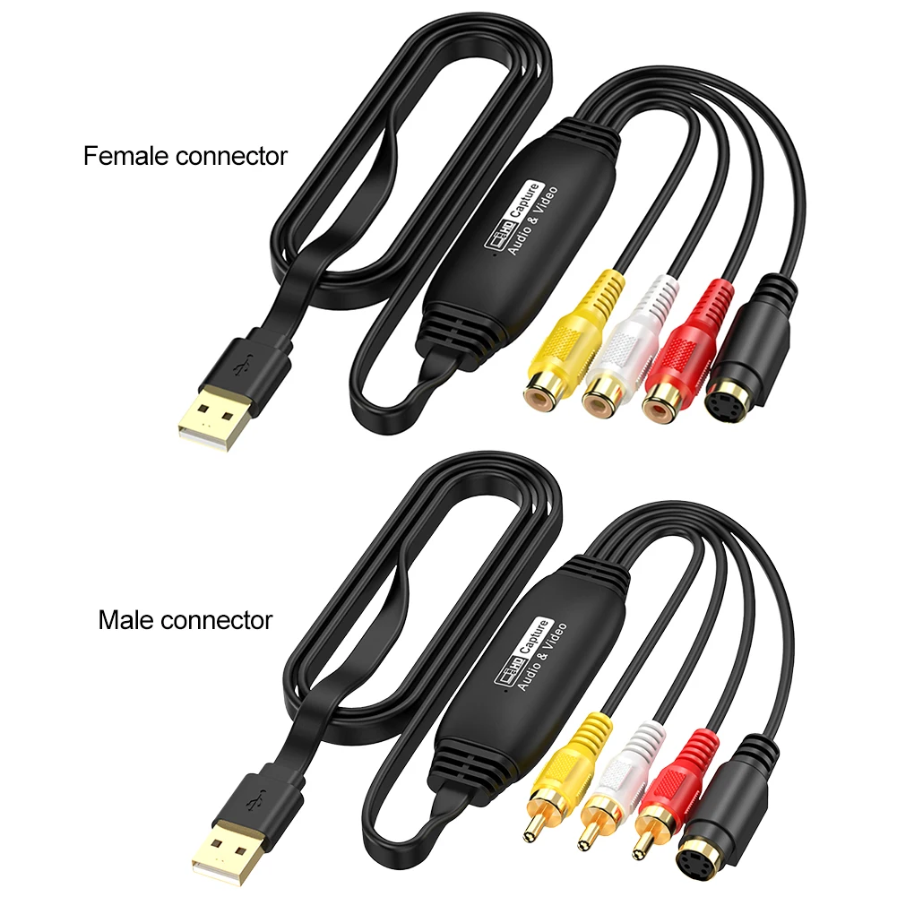 USB Video Capture Card VHS VCR TV DVD Video Audio Converter USB To AV Capture Adapter for Mac/PC