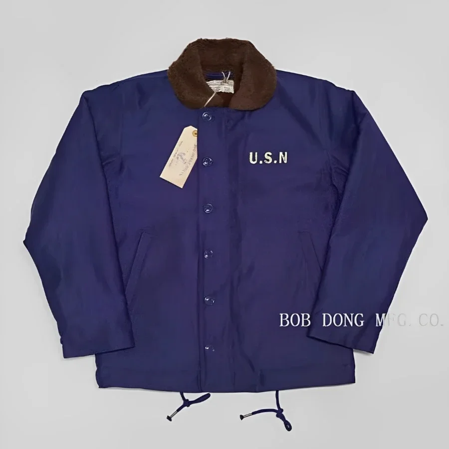 BOB DONG 1940's N-1 Deck Jacket Vintage Military Style Warm Wool Lining Men's Outerwear 4