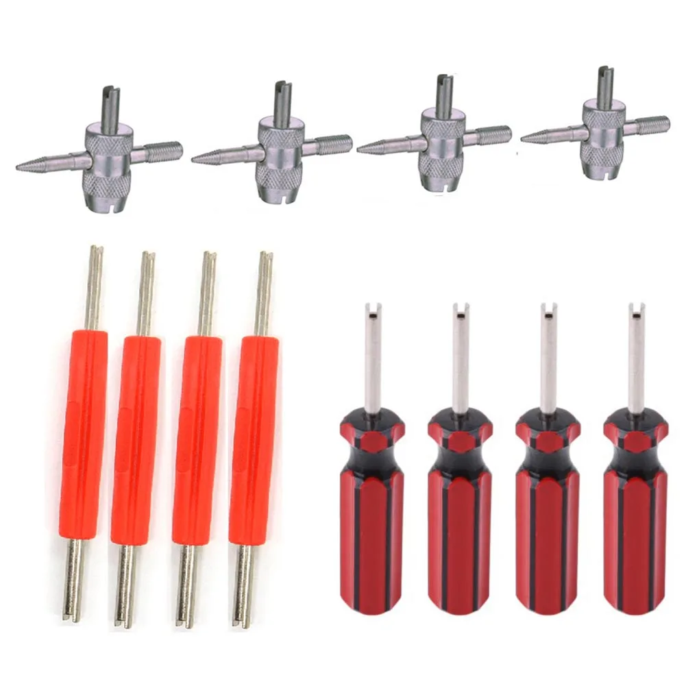 

Car Tire Valve Stem Removal Tool Valve Core Dual Single Head Tire Repair Tools 4-Way Valve Accessories Valve Core Removers