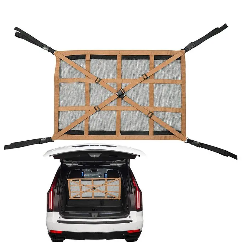 

Double-Layer Car Ceiling Cargo Net Pocket Automotive Roof Storage Organizer Load-Bearing Mesh For Truck SUV Interior Accessories