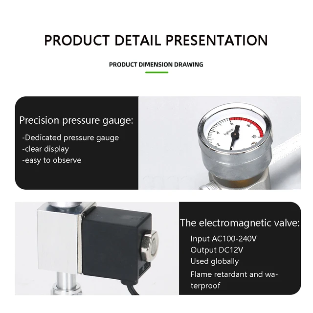 ZRDR Aquarium DIY CO2 generator system kit CO2 generator, bubble counter diffuser with solenoid valve,For / Aquatic plant growth 3