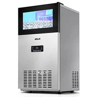 Commercial Ice Maker Machine 160LBS/24H with 35LBS Storage Bin LCD Display Panel Clear Ice Cubes 11-20 Mins Stainless Steel Body 1