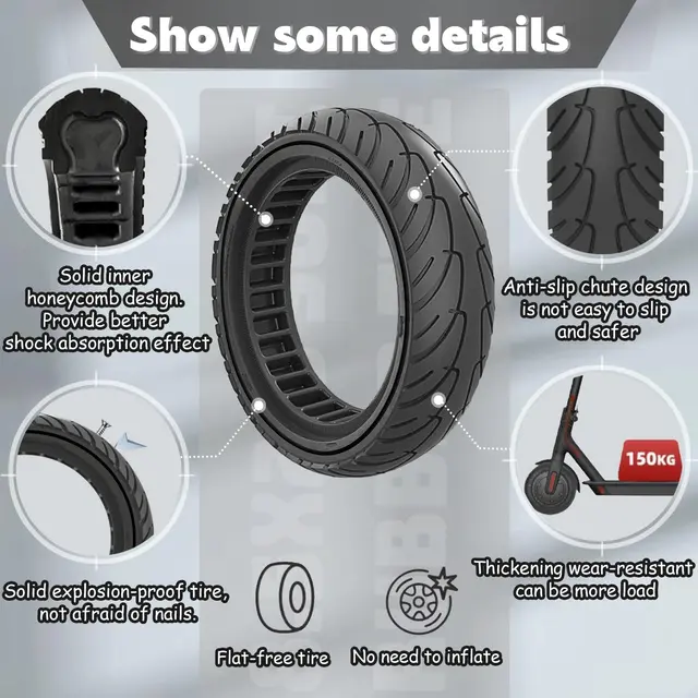 1pcs 8.5x2.0 Scooter Tire, Fits 50/75-6.1 8 1/2x2 Original Tire, For Xiaomi m365/pro Aovopro ES80 Gotrax GXL V2 Electric Scooter 5