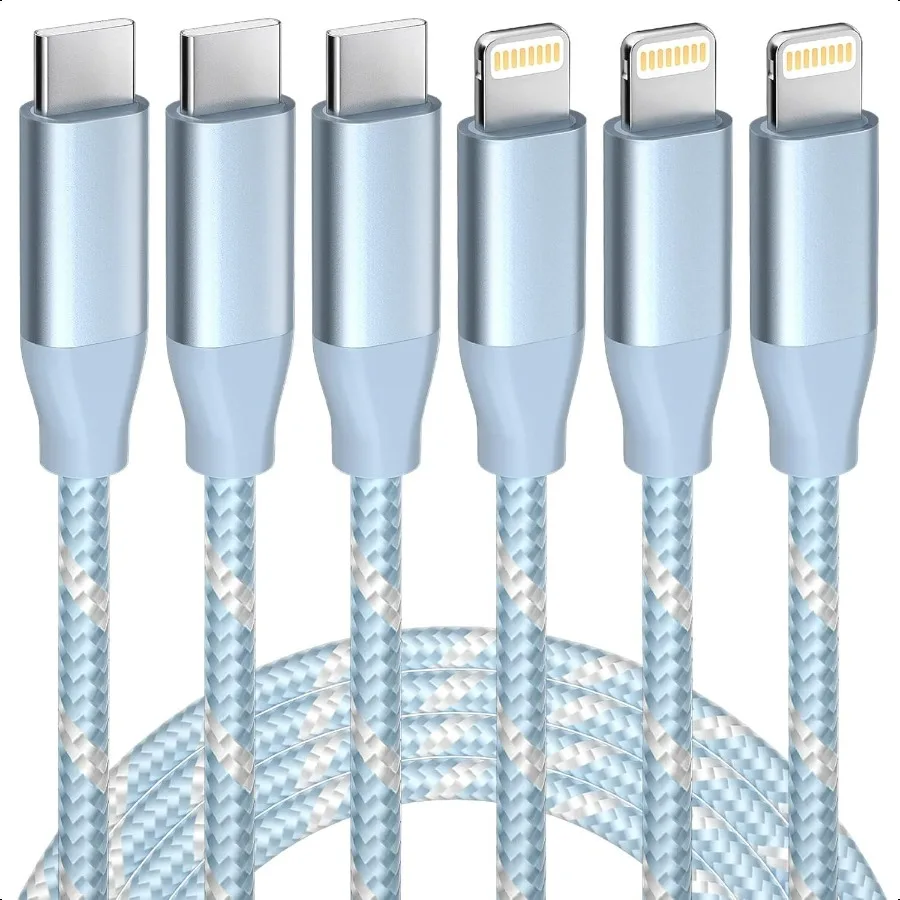 USB C to Lightning Charging Cable 3 Pack 6FT