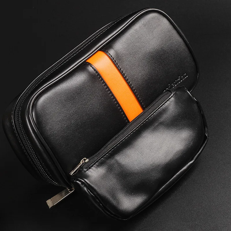 Tobacco Pipe Bag Pouch PU Leather Travel Case Storage For Two Pipes Lighter Smoking Accessories Men's Gift smoking accessories tobacco pipe tobacco smoking accessories smoking pipe