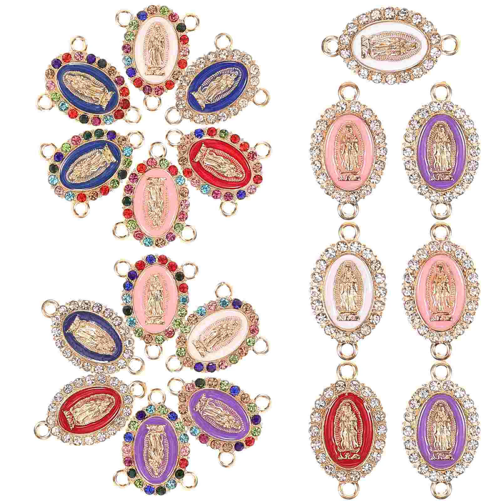 

19 Pcs Virgin Mary Pendant Religious Charms Necklace House Decorations for Home Alloy Accents
