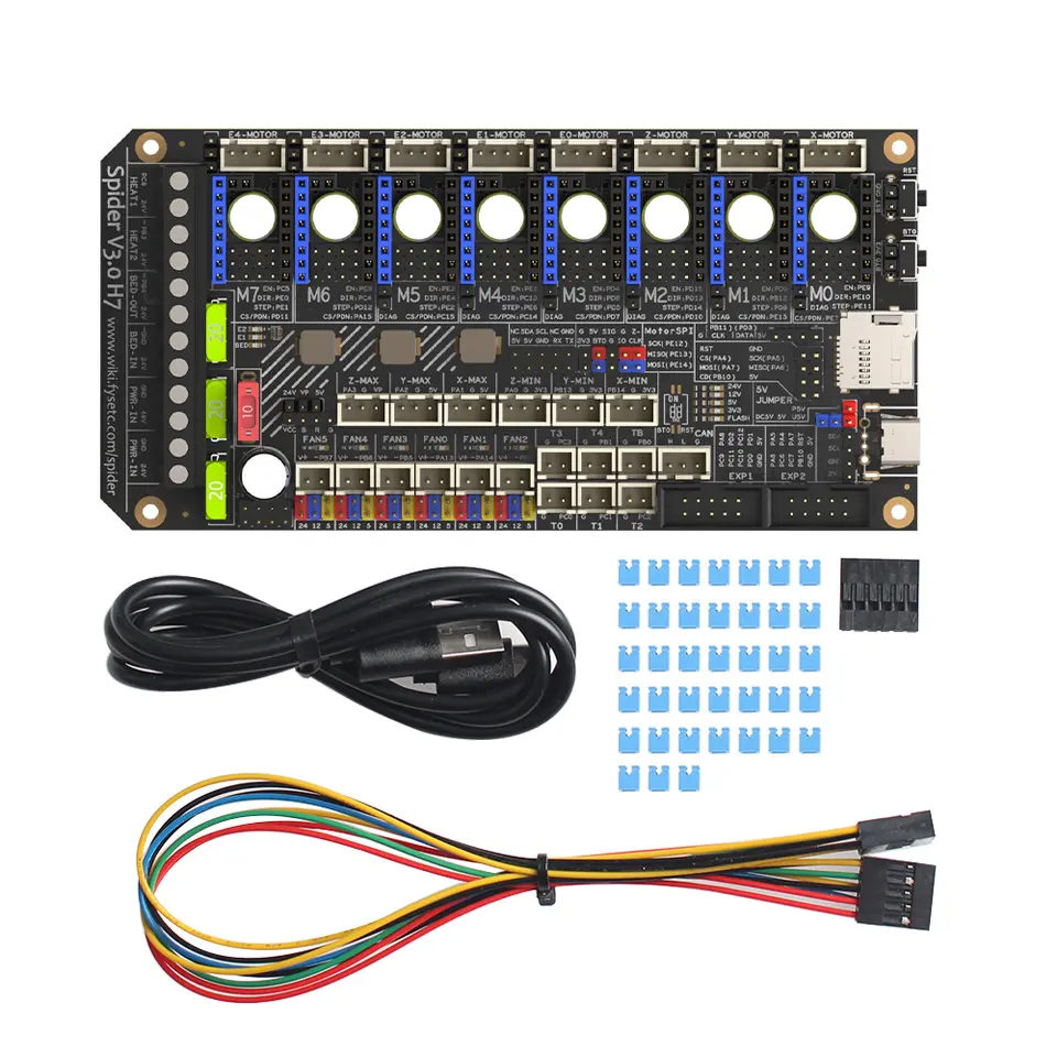 FYSETC Spider V3.0 H7 MotherBoard Drive 24V/48V 32 Bit Power Supply Board 8 Axis TMC2209 TMC5160T STM32H723VGT6 Board for Voron image 6