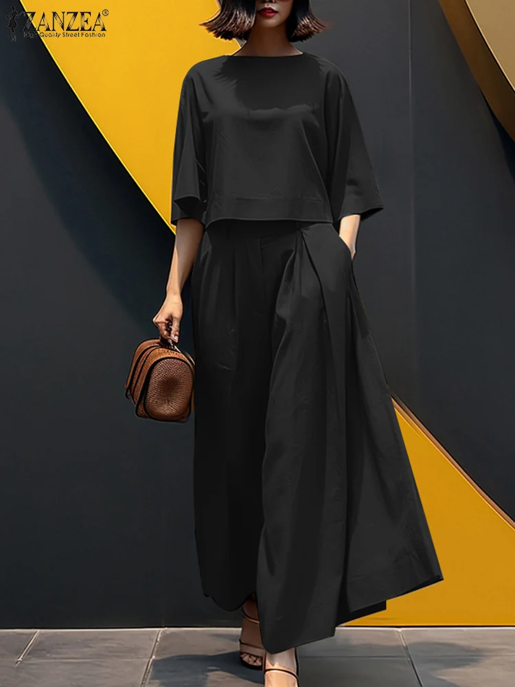 تُقدم ZANZEA طقمًا نسائيًا صيفيًا مكونًا من قطعتين...