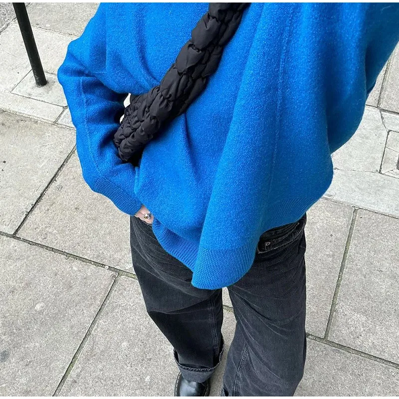 Suéteres casuales de punto con cuello redondo para mujer, suéter retro para adictos al trabajo, suéter femenino elegante de otoño, prendas de punto sencillas de calle