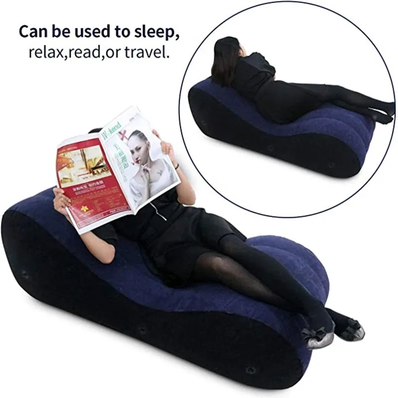 Multi-function Inflatable Sofa Bed Air Cushion Yoga Chaise Lounge Relax Chair Portable Lounger Inflatable Flocking Furniture