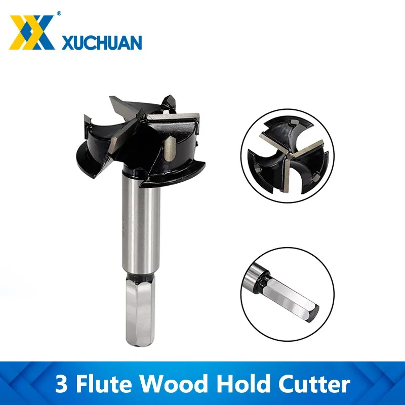 Wood  Hole Cutter 3 Flute Carbide Drill 35mm For Woodworking Tools Power Tools Hole Opener Drilling