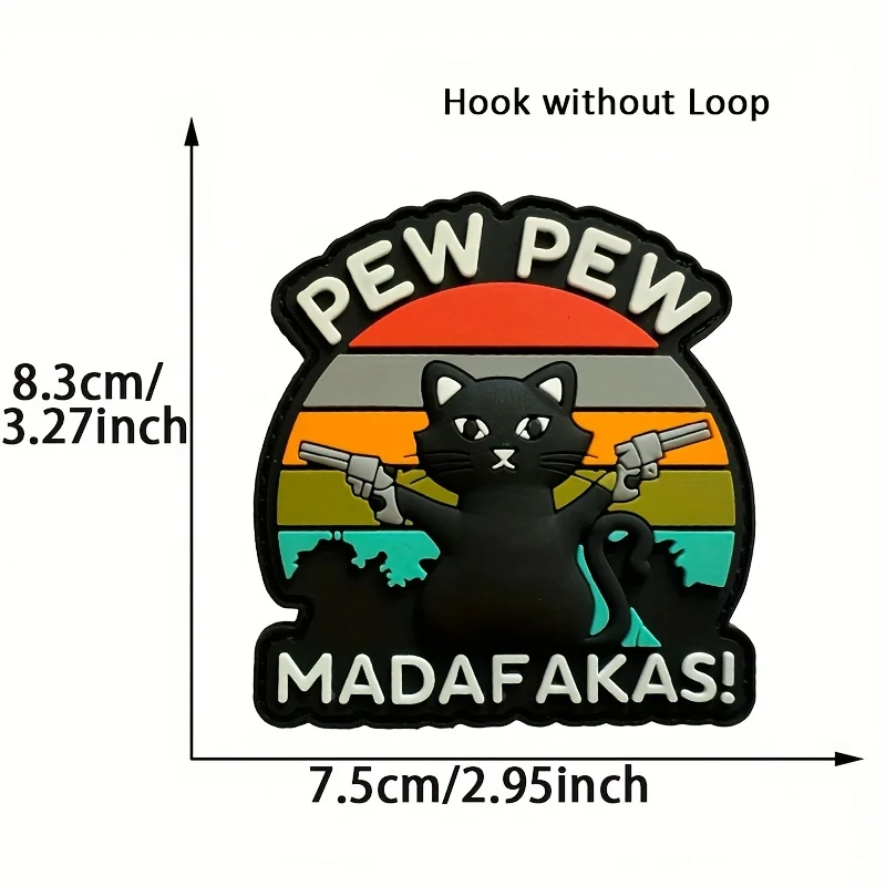 Lustiger Katzen Aufnäher 7cm | Bestickter Patch Mit Klett Für Rucksack & Jacke