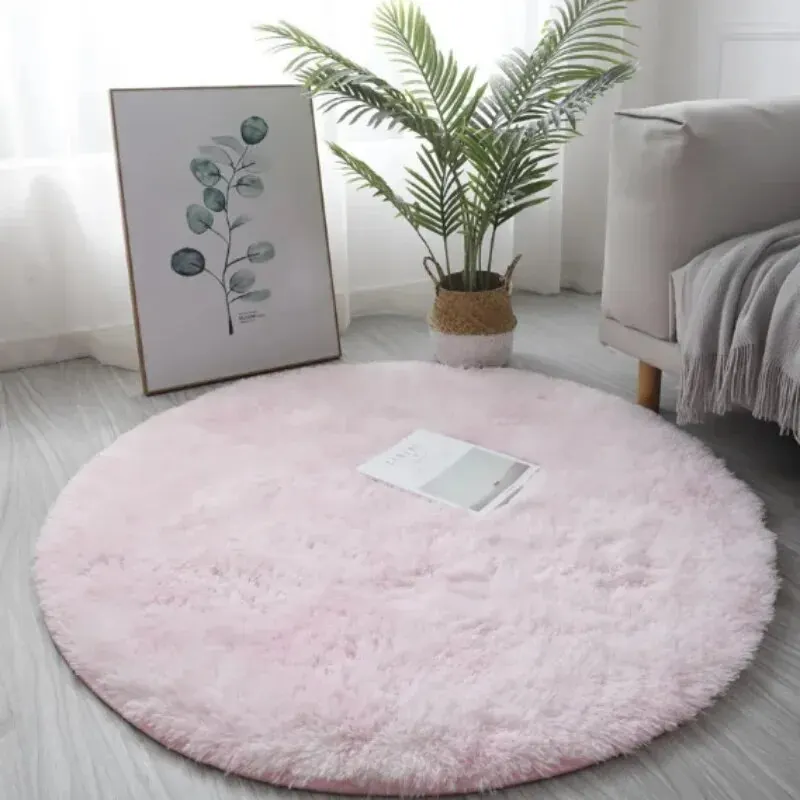 Description Picture 3 of itemCute Non-slip round Soft Shaggy Rug, Modern round Rugs for Kids Bedroom, Fluffy Shaggy round Rugs for Baby Room