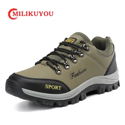 2023 New Fashion Autumn Winter Hiking Shoes For Men Waterproof Leather Man Sneaker Non-Slip Outdoor Training Casual Climb Sports