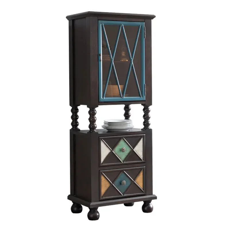 

Country Restaurant Cabinet Mediterranean Foyer Decoration High Cabinet Locker Wine Cabinet