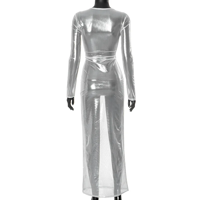 Mesh See Through Maxi Dresses For Women Beach Cover-ups Long Sleeve Vestidos De Mujer Slim Fit One Piece Hot Club Rave Outfits 19 Mesh See Through Maxi Dresses For Women Beach Cover-ups Long Sleeve Vestidos De Mujer Slim Fit One Piece Hot Club Rave Outfits