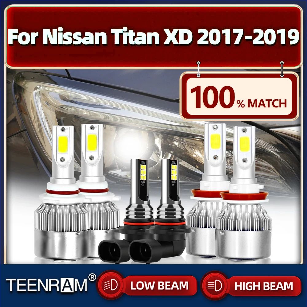 

Canbus LED Headlight Bulbs 360W 60000LM Turbo Lamp Super Bright Car Lights 6000K White 12V For Nissan Titan XD 2017 2018 2019