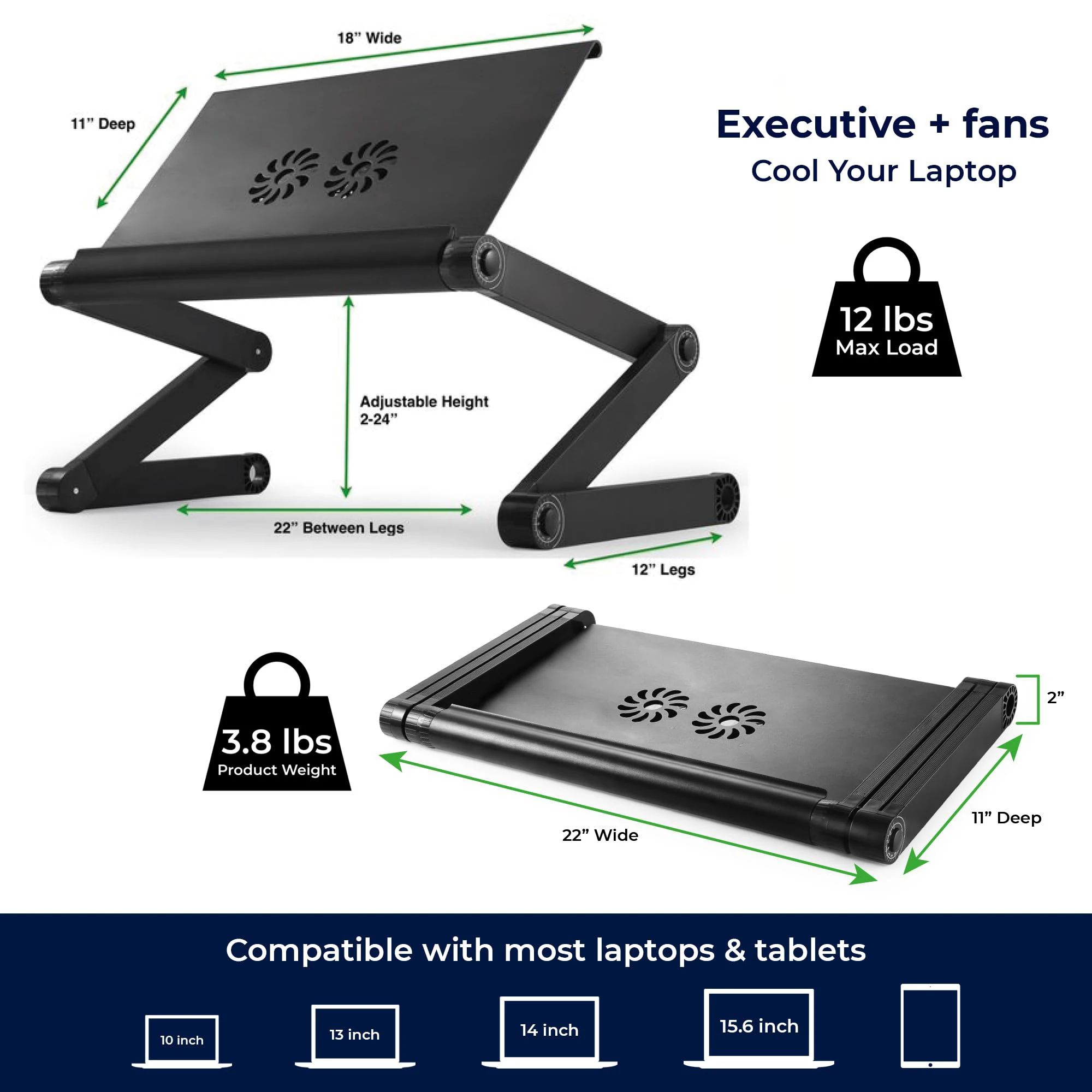 Laptop Stand Desk Adjustable Riser Portable with Mouse Pad Aluminum Laptop table Cooling Holder desk for bed desktop