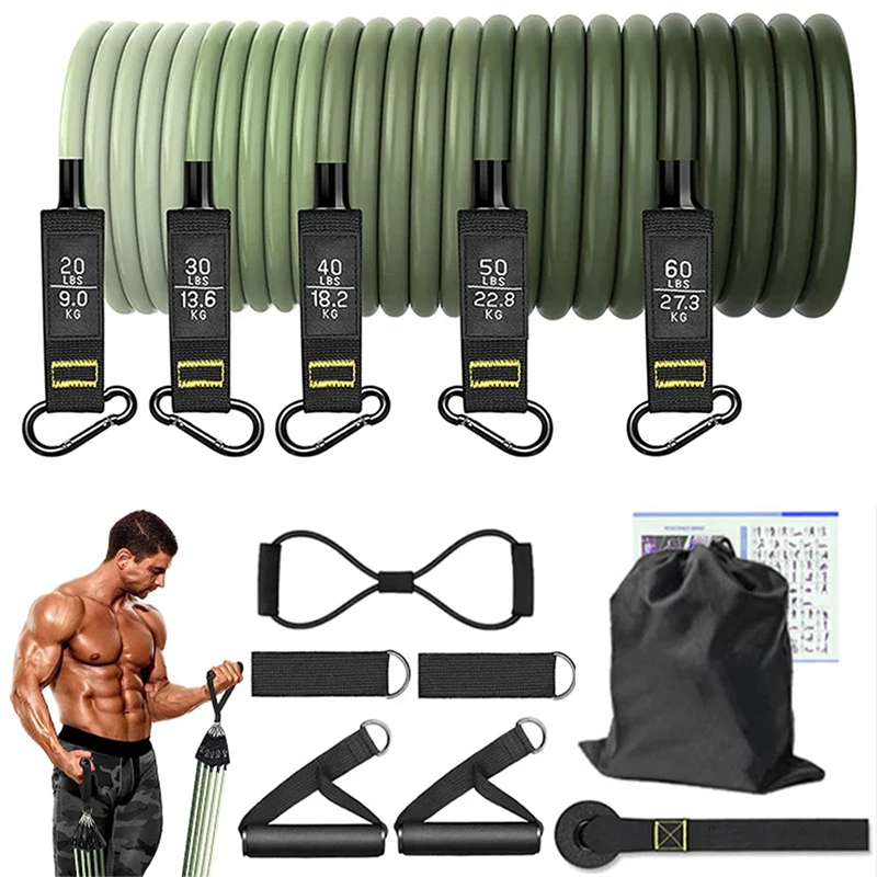 

12pcs Bodybuilding Resistance Bands Set Elastic Exercise Bands Men Women Muscle &Strength Training Fitness Bands Gym Equipment