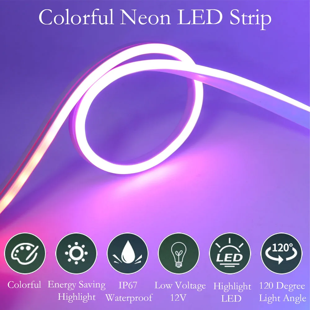 

DC12V WS2811 Individually Addressable IC LED Neon Strip Light Full Color 96Leds/m IP67 Silicon Tube Waterproof For Home Bar KTV