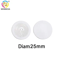 13.56Mhz Smart RFID NFC Sticker Label, ISO14443A 1K S50 F08, 25mm Diameter (F08 Dia25mm 100 PCS)