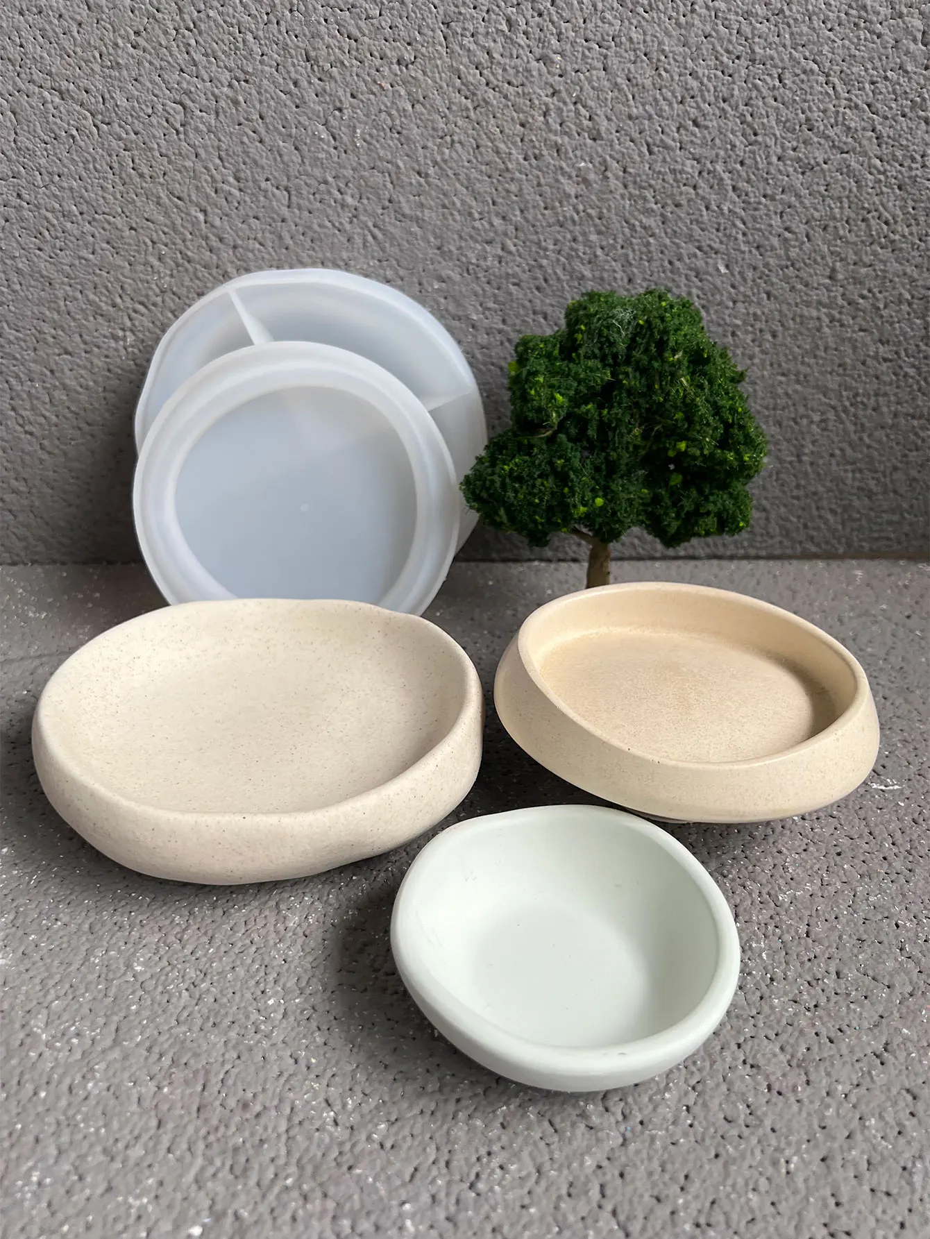 Art Gypsum Tray Silicone Mold Ashtray Cement Jewelry Display