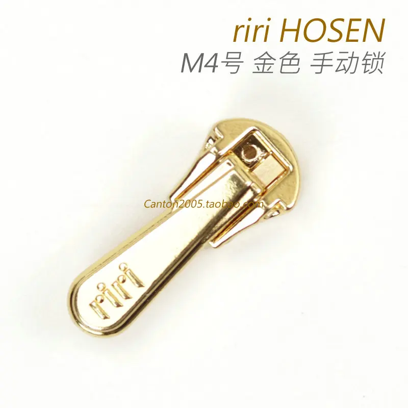 

5 Pieces Original Riri M4 Metal Zipper Pull, Manual Lock Pull Head Hosen True Gold Color Zipper Slider Zip Up