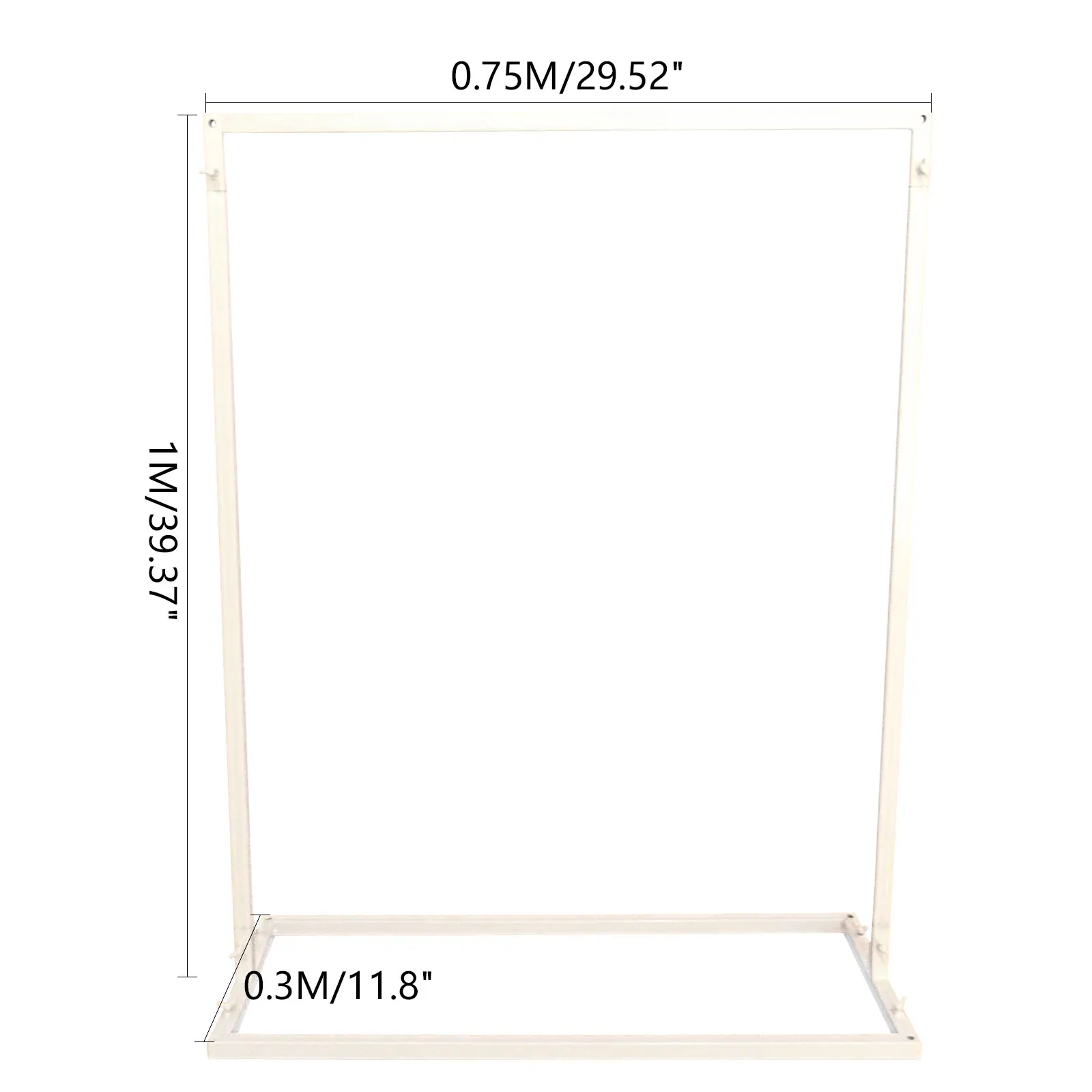 1m*0.75m Metal Wedding Sign Arch Stand Billboard White Advertising Rack