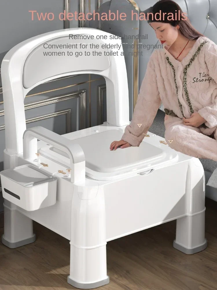 Soft Backrest Toilet for Elderly - Household Portable Commode Seat, Pregnant Women Indoor Chair, Comfortable Sofa Design 4