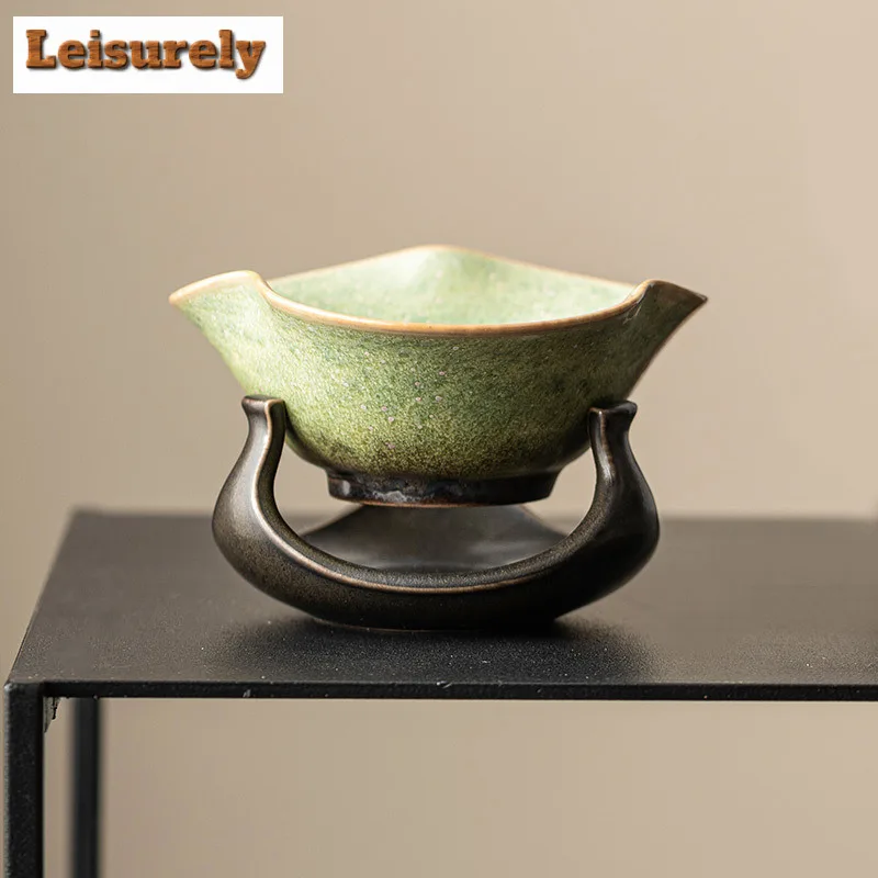 Starry Sky Green Ceramic Tea Separator Infusor Elegant Chhai for Tea Tea Strainer Tea Maker Tea Filter Drinkware Supplies Craft