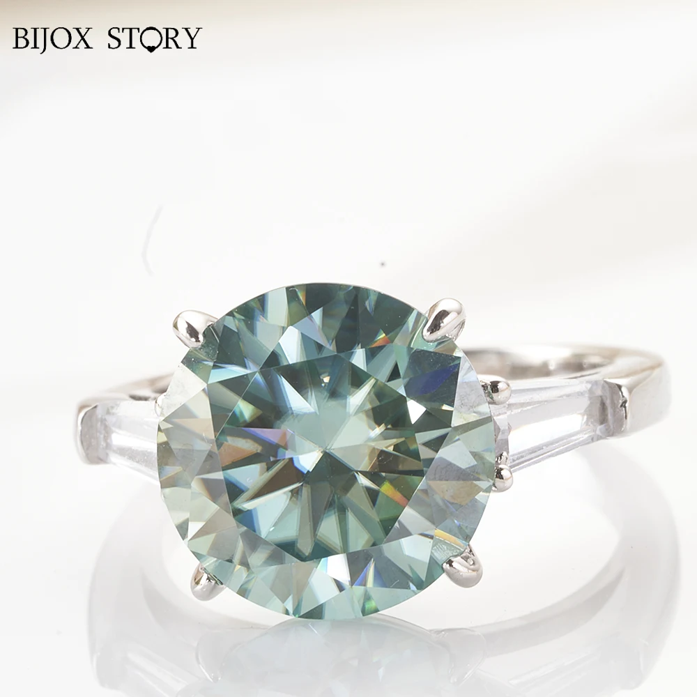 Anello Moissanite Da 5Ct 11Mm Con Certificato Diamond Test Pass Lab Diamond Solitaire Ring Per Le Donne Anello Di Promessa Di Fidanzamento