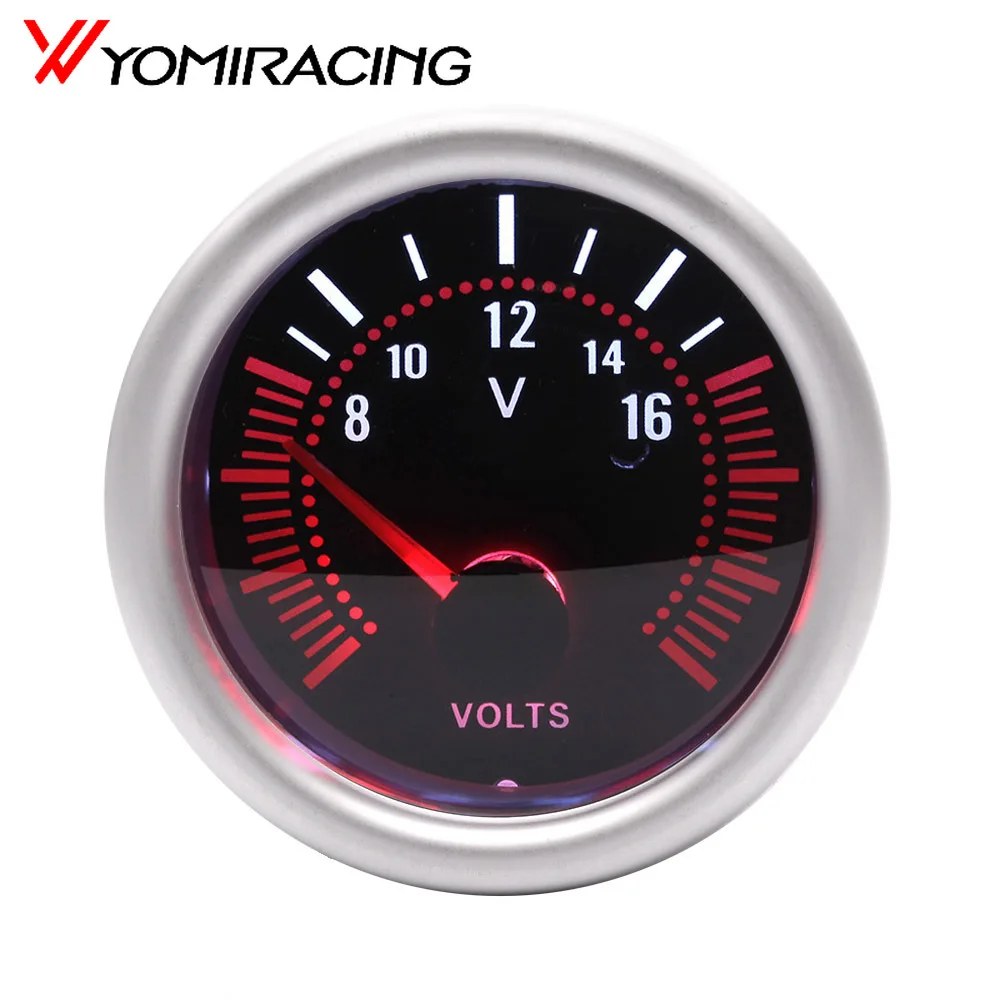 

Автомобильный Вольт-измеритель 8-16 В 2 дюйма 52 мм Универсальный Белый LED ДЫМ Len вольтметр Вольт-измеритель напряжения цифровой
