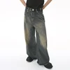 IEFB Summer Men's Denim Pants Old Blue Washed Male Jeans Straight Casual Menwear Loose Wide Leg Trousers New Fashion 9C354 4