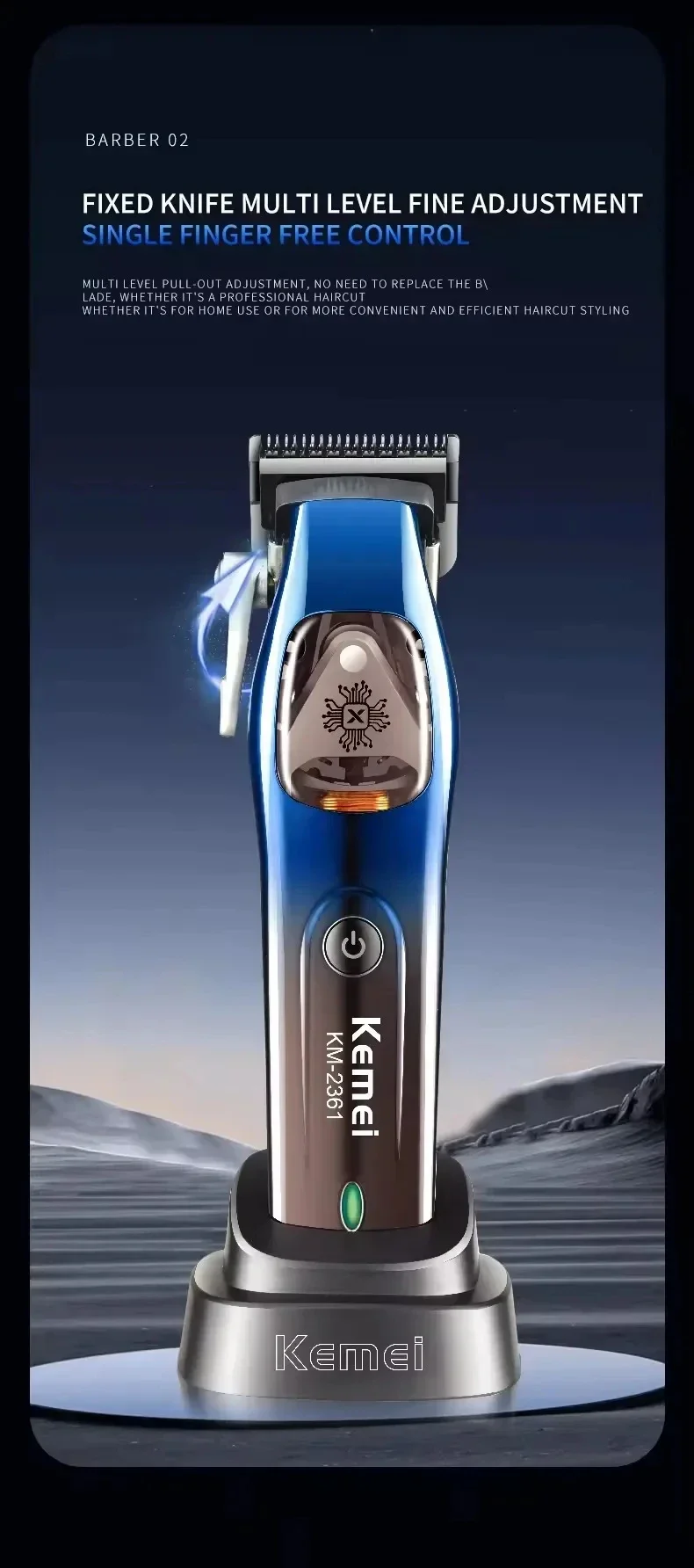 2361 Professional Clipper Barber Hair Trimmer Beard Rechargeable Haircut hine 10000 RPM Trimer For Men_viptrois.com