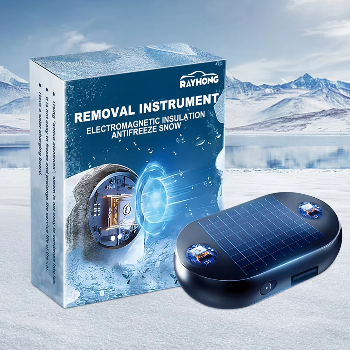 Snow Plow Antifreeze Car Electromagnetic Molecular Defroster Front Rear Windshield Car Snow Removal Instrument Solar Antifreeze - Image 2