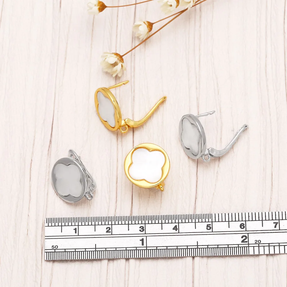 OCESRIO Shell Blume Ohrring Haken für Ohrringe, Der Kupfer Gold Überzogene Handgemachten Schmuck Erkenntnisse DIY Großhandel erha096 – Detail 7