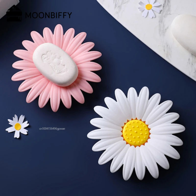 Creative Daisy Soap Holder Double Layer Drain Soap Box Soap Dish Bathroom Punch-Free Soap Dish Baño Bathroom Accessories