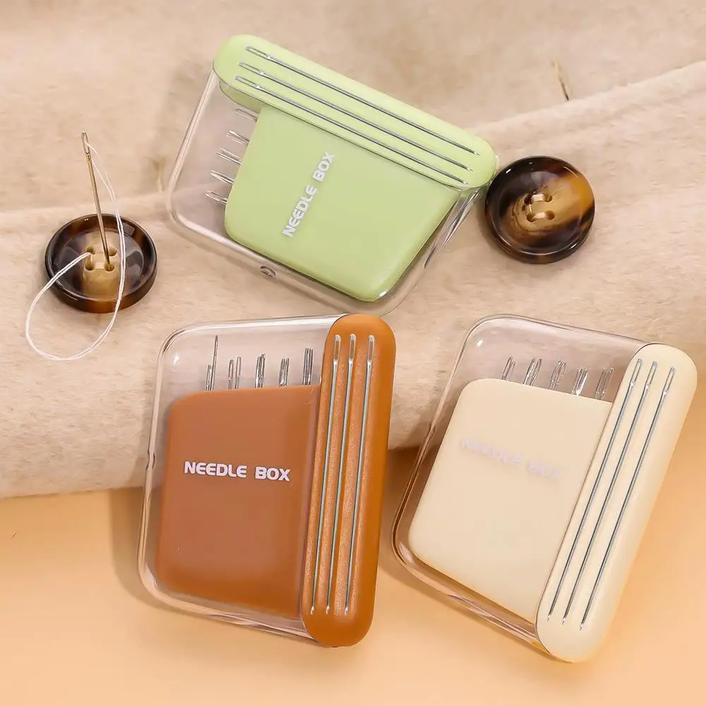 Magnetic Sewing Needle Box With Needle Portable 5 Size Embroidery Needles Magnet Storage Case Home DIY Craft Sewing Accessories