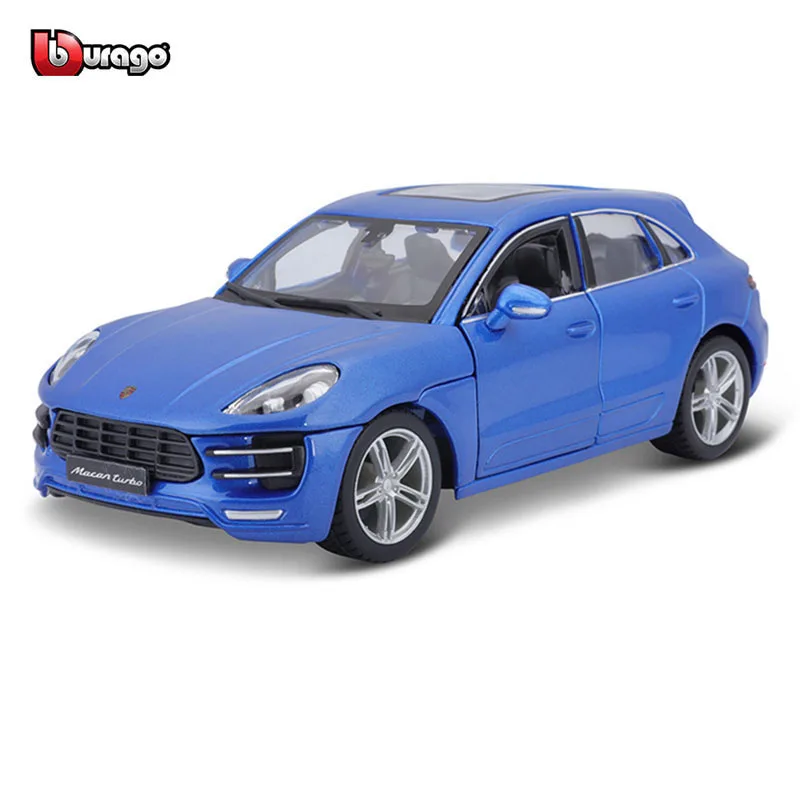 

Модель автомобиля из металлического сплава Bburago 1:24 Porsche Macan, роскошный классический гоночный автомобиль, литой под давлением, коллекционная игрушка, подарок, внедорожник