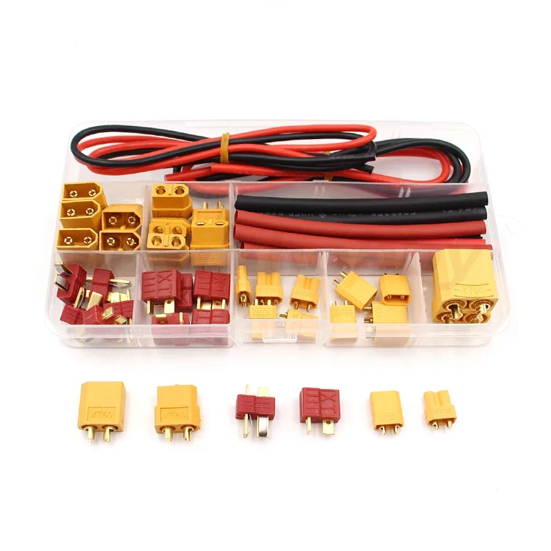 커넥터 DIY BOX (XT30 / XT60 /XT90 / T-플러그/실리콘 와이어) RC FPV 드론용 남성 여성 키트 자동차 Lipo 배터리 액세서리