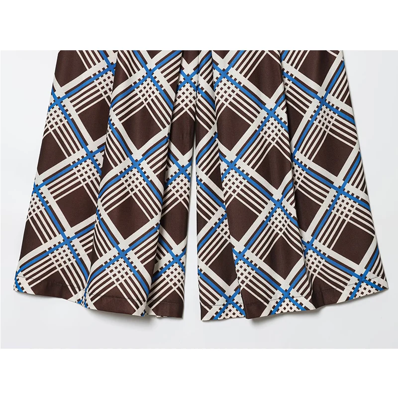 2025 Women Fashion Plaid Long Style Bermuda Shorts Vintage High Waist Casual Loose Shorts Female Holiday Short Pants