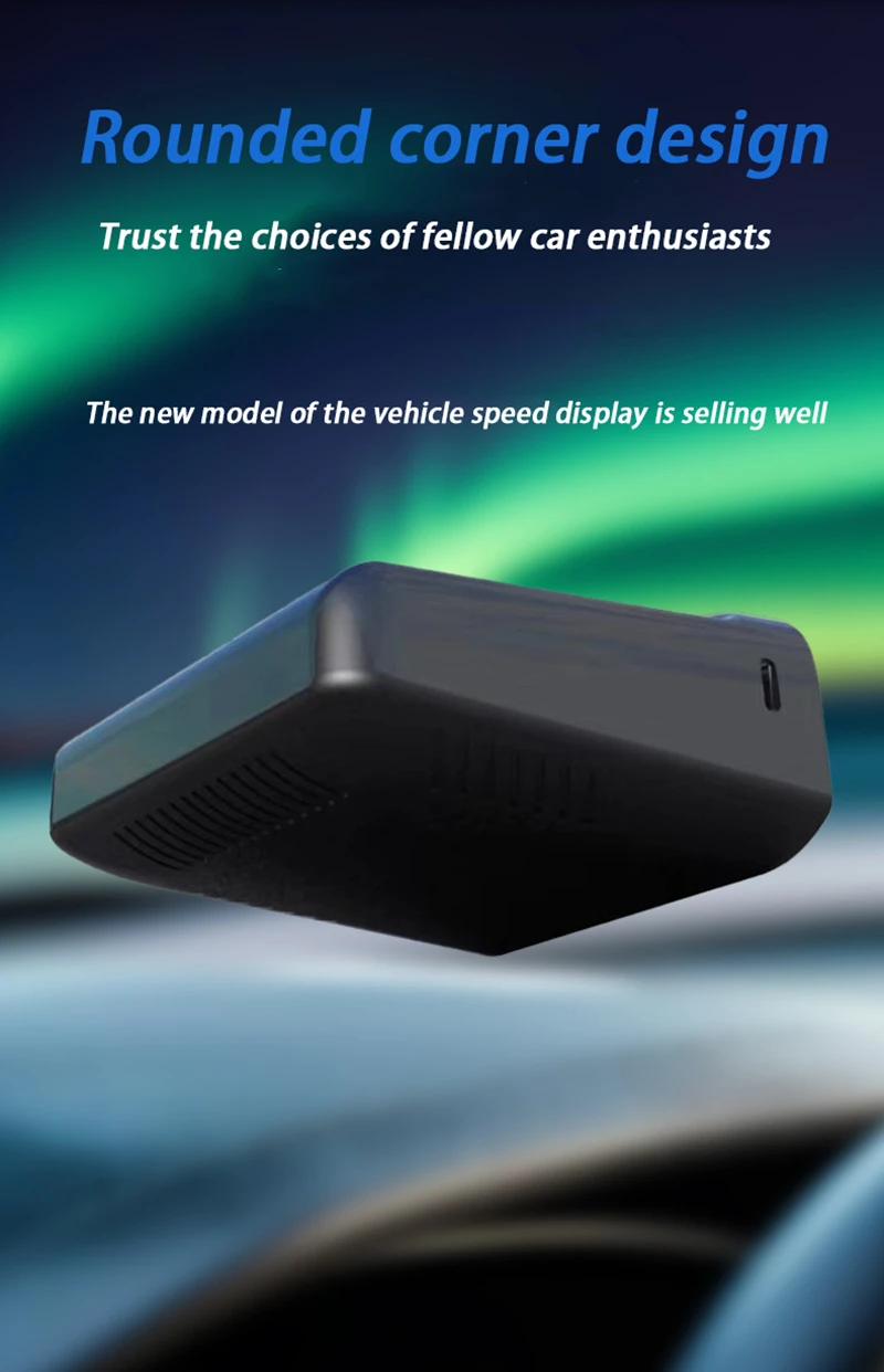 Solar Hud Head-up Display Overspeed Alarm Automatic Switch Car Speedometer No Ne