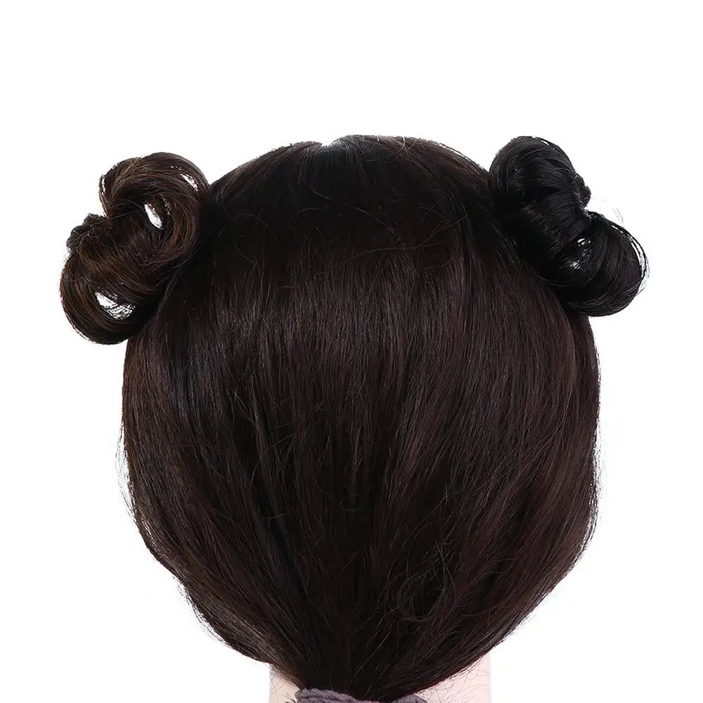 Synthetic Fake Hair Bun Children Kids Headwear Girls Ball Head Hairpin The Tide Girl Wig Baby Hair Wig Short Curl Chignon