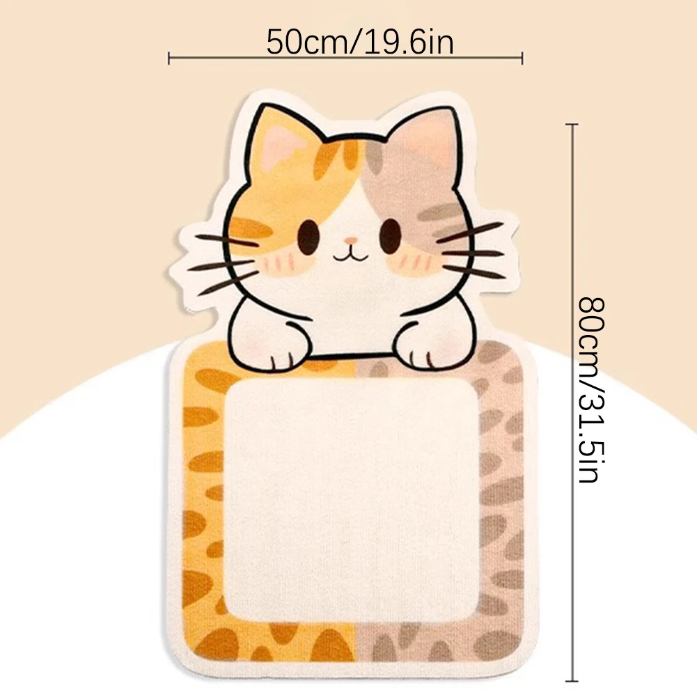 Wall Mounted Cat Scratcher Sofa Protector Cat Shape Felt Cat Scratcher Pad Self-Adhesive Clawing Mats with Mouse Cat Toy