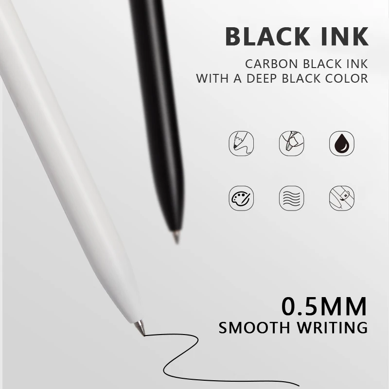 4 Pcs/Set Creative Low Gravity Center Gel Pen Morandi Color Rotating Refill 0.5mm Black Ink Quick-Dry Writing Pens Stationery