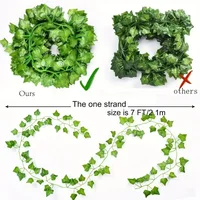 Artificial Green Ivy Leaf Rattan Creeper Leaves Vine Hanging Garland DIY Fake Flowers Plants for Garden Wedding Party Home Decor 4