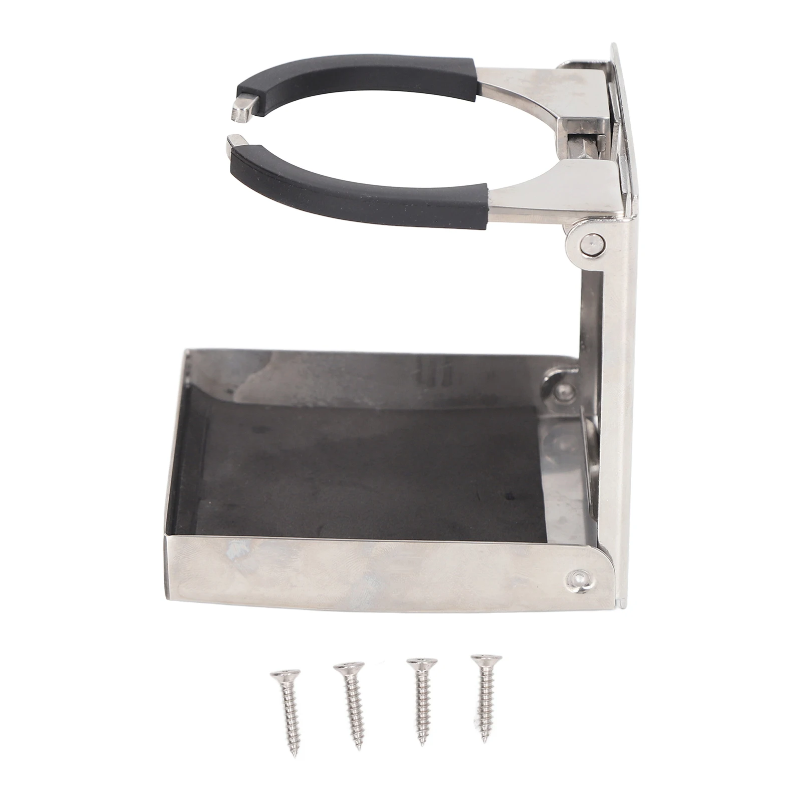 Mug Holder Fold Up Drink Holder 53‑80mm Burr Easy Installation Adjustable Anti Corrosion Stainless Steel Silicon for Boat